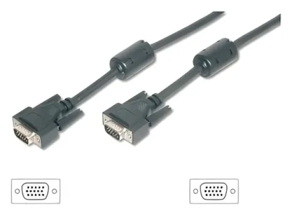 Equip VGA kábel M/M čierny / Prepojovací kábel / 1,8 m / feritová tlmivka / max. 2048×1536 (118817)