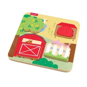 Mattel Fisher Price drevená hra na schovávačku zvieratká