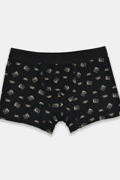 PRÉMIOVÉ PÁNSKE VZOROVANÉ BOXERKY BB006 černá XL