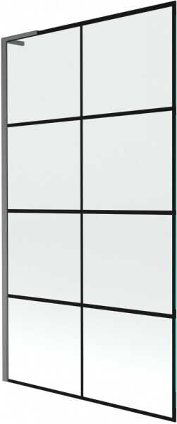 MEXEN/S - Next L vaňová zástena FIX 100 x 150, čierna vzor, grafit kartáčovaná 895-100-000-03-77-66