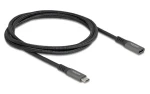 DeLock USB-C 1m čierna / Predlžovací kábel / USB 3.2 Gen 2 10 Gbps / USB-C (M) - USB-C (F) / PD 100W / 4K 60Hz (80022)