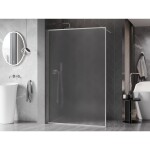 MEXEN/S - Kioto-XF Sprchová zástena WALK-IN s rámom 70 x 202, dekor 10 mm, nikel kartáčovaný 800-070-104-97-30-X