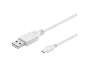 MicroConnect kábel USB2.0 A (M) - microUSB B (M) 0.3m biela / 480Mbit/s (USBABMICRO0,30W)