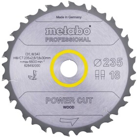 Metabo 628492000 pílový kotúč 235 x 30 x 2.6 mm Počet zubov (na palec): 18 1 ks; 628492000