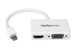 StarTech cestovný A:V adaptér 2v1 Mini DisplayPort M na HDMI F alebo VGA biela (MDP2HDVGAW)