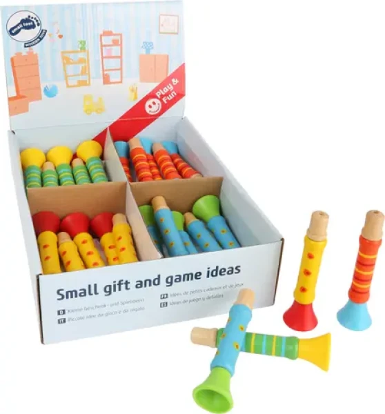 Small Foot Displej drevená trúbka 24 ks