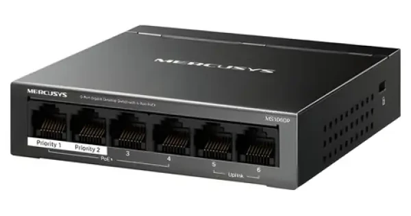 Mercusys MS106GP / Switch / 6x Gigabit / 4X PoE+ / desktop (MS106GP)