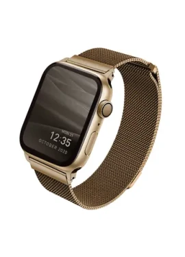 Uniq Dante Mesh Steel remienok pre Apple Watch 44 amp; 42mm - CARAMEL GOLD (zlatá) (8886463675793)
