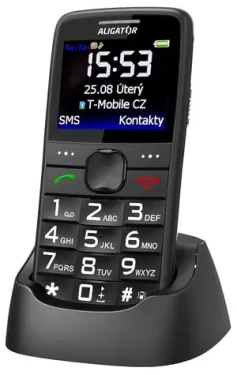 Aligator A675 Senior čierny / Distribúcia CZ / 2.2“ TFT Displej 220 x 176 (A675BK)