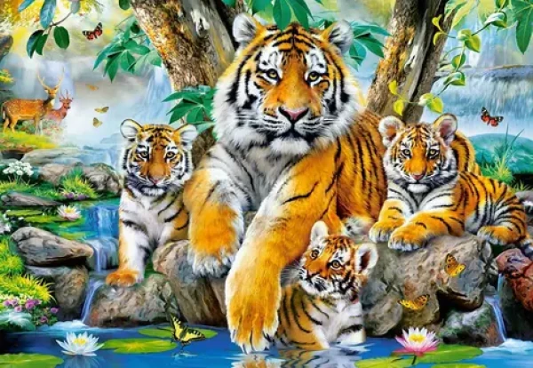 Castorland 104413 Tigre pri rieke