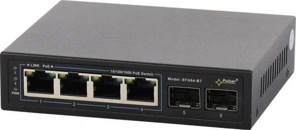 Pulsar SFG64WP-BT PULSAR Switch PoE 6-portowy Gigabit Ethernet 2x SFP 4x PoE++