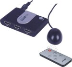 PremiumCord HDMI switch 3:1 / diaľkové ovládanie / čierny (8592220006914)