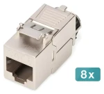 Digitus DN-93816-8 strieborná / Keystone modul Cat.8.1 / tienený / montáž bez náradia / 8 ks (DN-93816-8)