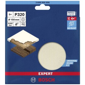 Bosch Accessories EXPERT M480 2608900696 brúsna sieť pre excentrickú brúsku bez otvorov Zrnitosť 320 (Ø) 150 mm 5 ks; 2608900696