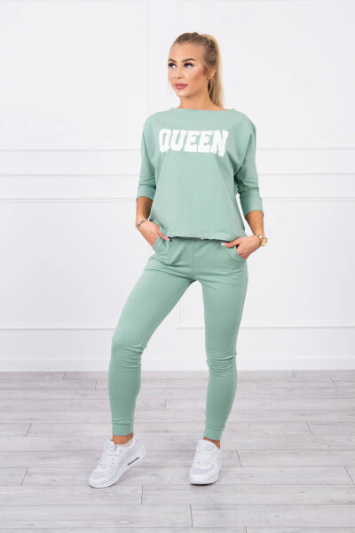 Set s potiskem Queen dark mint UNI