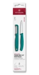 VICTORINOX Swiss Classic Kuchynský nôž a škrabka 2 ks zelená / rovné ostrie (6.7114.21C1)