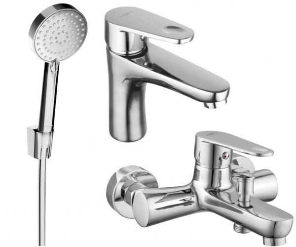 MEXEN/S - Kama R75 Set umývadlové a vaňové batérie s príslušenstvom, chróm 72503R75-00