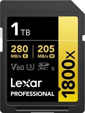 Lexar Professional 1800x SDXC 1 TB Class 10 UHS-II/U3 V60 (LSD1800001T-BNNNG)