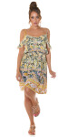 Trendy off-shoulder Minidress with print GELB S/M