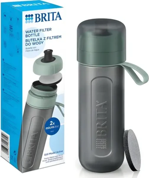 Brita Fill Go Active zelená / Filtračná fľaša na vodu / 0,6 l / 2x MicroDisc filter (1052251)