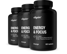 Vilgain Energy & Focus Tabs – 3× pomaranč 60 tabliet