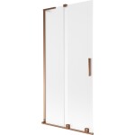 MEXEN/S - Velar L dvojkrídlová posuvná vaňová zástena 95 x 150, dekor, ružové zlato 896-095-003-31-60