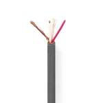 Nedis Mikrofónny kábel 2 x 0.23 mm2 tmavo šedá / Meď / 100.0 m / Okrúhly / PVC / Role (COTR15010GY100)