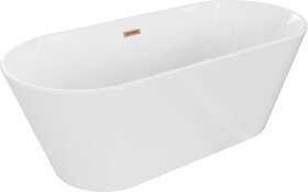 MEXEN/S - Flavia vaňa voľne stojaca 160 x 75, biela, sifón a prepad meď kartáčovaná 54031608000-65