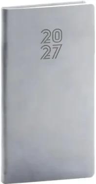NOTIQUE Aprint 2027 sivý / Vreckový diár / 9 × 15,5 cm