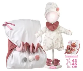 Llorens M740-26 oblečok pre bábiku bábätko NEW BORN veľkosti 40-42 cm a podložka so špirálovou hračkou