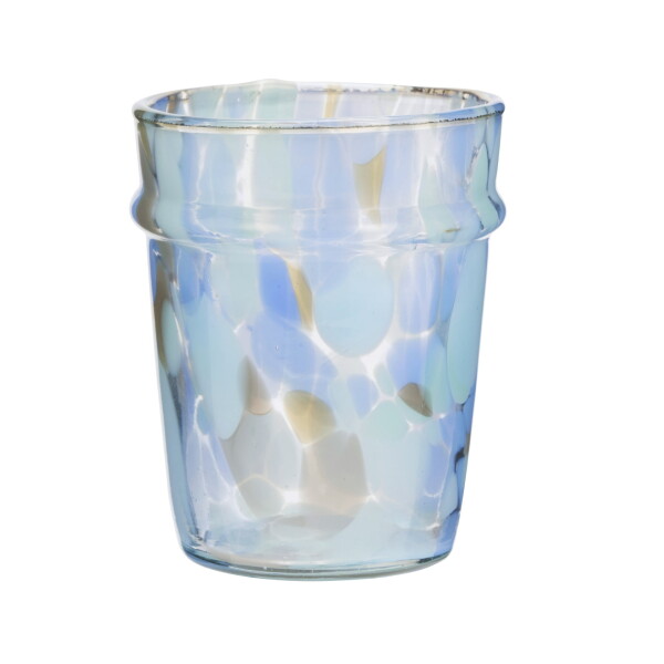 MADAM STOLTZ Pohár z brokového skla Blue/Aqua 200 ml