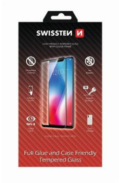 SWISSTEN FULL GLUE COLOR FRAME CASE FRIENDLY sklo pre SAMSUNG A202 GALAXY A20e čierna (54501729)