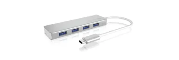 Icy Box IB-HUB1425-C3 USB Hub strieborná / 4X USB 3.0 / s pripojením USB-C (IB-HUB1425-C3)