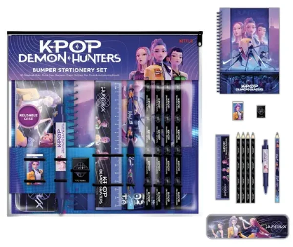 PYRAMID Školský set K-pop Demon Hunters / Veľký / A5 zápisník, peračník, písacie potreby (SR2511069EPM)