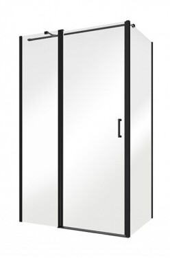 BESCO - Pevná stena EXO-CH BLACK - FARBA rámu - Čierna, Rozmer A - 100, Rozmer C - 190, Smer zatvárania - Univerzálne Ľavé / Pravé, Výplň - Číre bezpečnostné sklo - 6 mm BCEXOCH100BC