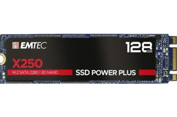 EMTEC Power Plus X250 128GB / M.2 / SATA III / 3D TLC / R: 520MBps / W: 500MBps / MTBF 2mh / 3y (ECSSD128GX250)