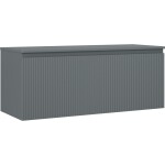 MEXEN/S - Rivel kúpeľňová skrinka pod umývadlo 120 cm s doskou, 1 šuplík, reliéf, grafit mat 91A20-12047-1-BFC66