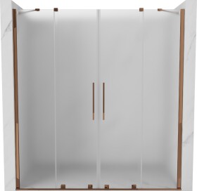 MEXEN/S - Velar Duo posuvné sprchové dvere 200, dekor, ružové zlato 871-200-000-32-60