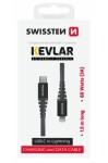 Swissten KEVLAR dátový kábel USB-C - Lightning 1.5m šedá / 60W / 3A / 1x USB-C(M) / 1x Lightning(M) (71544010)