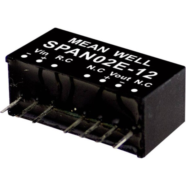 MEAN WELL SPAN02E-12 DC / DC menič napätia, modul 167 mA 2 W Počet výstupov: 1 x; SPAN02E-12