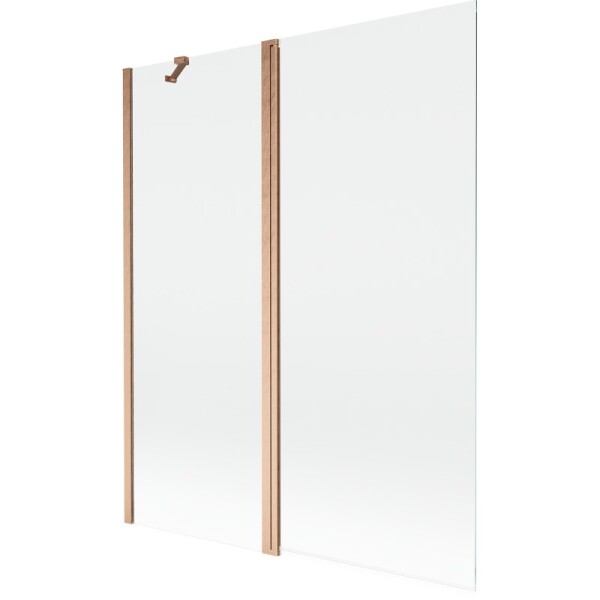 MEXEN - MIST vaňová zástena 140x150 cm 6mm f+s, meď kartáčovaná, číra 8A9-140-011-65-00