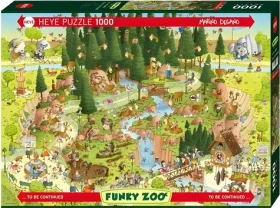 HEYE Puzzle Šialená ZOO: Expozícia Čierny les