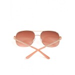 Outlet - GUESS okuliare Rose Gold-Tone Metal Navigator Sunglasses Oranžová