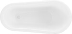 MEXEN/S - Retro voľne stojaca vaňa 150x73 cm biela biela nohy , sifón chrom 53251507300-20