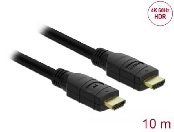 DeLock Kábel aktívny HDMI (M) - HDMI (M) 10m čierna (85284)