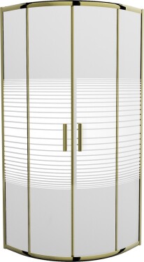 MEXEN - Rio sprchovací kút štvrťkruh 70 x 70, pruhy, zlatá 863-070-070-50-20