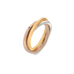 Hot Diamonds Trojitý pozlátený strieborný prsteň s pravým diamantom Trio DR297 58 mm