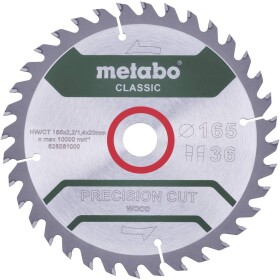 Metabo Precision cut Wood - Classic 165X20 Z42 WZ 5° 628027000 tvrdokovový pílový kotúč 165 x 20 x 1.2 mm Počet zubov (na palec): 42 1 ks; 628027000