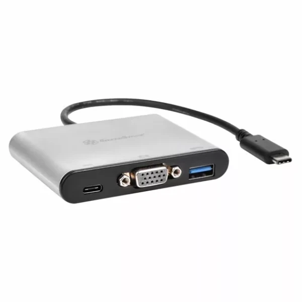 Silverstone SST-EP06C strieborná / dokovacia stanica / USB-C 3.1 - USB-C + USB-A + VGA (SST-EP06C)