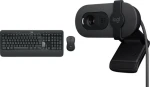 Logitech MK545 Advanced + Brio 100 / Sada klávesnice s myšou a webkamera / bezdrôtová / USB nanoprijímač